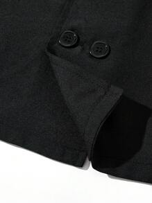 SHEIN 2pcs/Set Young Boys Elegant School Uniform Blazer And Shorts Black Suit Set, Versatile For Weddings, Graduations, Anniversaries, Parties, Balls, Birthdays, Commuting, School, Daily Leisure, Vacation, Travel, Sports, Suitable For Young Boy, School Boys Outfits, Family Matching Outfits, Spring And Summer Season.