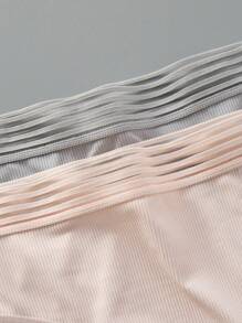 5pcs/Set Semi-Sheer Waistband Comfortable Elegant Ladies Hipster Underwear
