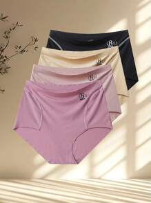 Bộ 4 quần lót in chữ liền mạch cỡ lớn thoải mái - Nhiều màu - Xem 8
