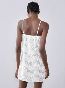 Lumivelle Elegante vestido estilo francés delgado con cuentas, mini vestido con lentejuelas, vestido de fiesta de alta gama, vestido blanco para fiestas y eventos