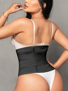 1pc Women's Breathable Slim Waist Trainer With Lumbar Support - Black - View 2