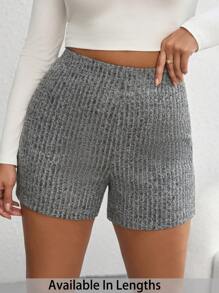 SHEIN Tall CURVE Letni strój: melanżowe dzianinowe spodenki motocyklowe