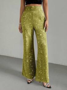 Chiquease 女士简约休闲日常装银色裤子 - 金色 - 查看 4