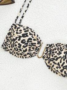 SHEIN Swim 2025 Leopard Print Bikini Top, Random Print Summer - Multicolor - View 5