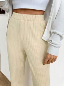 RueChic Women's Solid High Quality Casual Jogger Pants - Beige - View 6