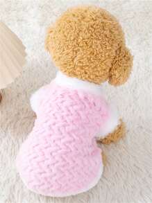 PETSIN 可爱粉色羊毛保暖宠物连帽衫，秋冬