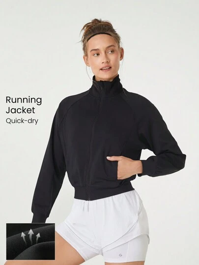 Running jacket with zip pockets sales