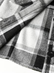 Veste casual à carreaux pour femme, automne - Noir - Voir 6