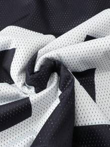 ROMWE MEN Street Life Men's Numerical Pattern 2 In 1 Hooded Casual Sweatshirt - Black - View 6