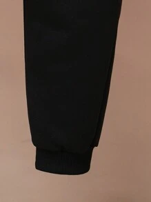 Casual Bear Graphic Print Crew Neck Long Sleeve Pullover Sweatshirt Set