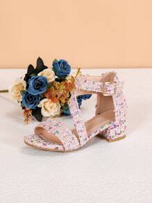 1 Pair Fashionable & Elegant Luxury Girl's High Heel Sandals, Versatile