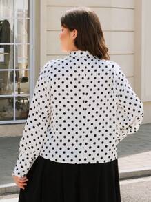 SHEIN MOD Plus Size Vintage Romantic Cute Bowknot Blouse For Women, Suitable For Commuting, Casual, Modern Urban, Elegant Party