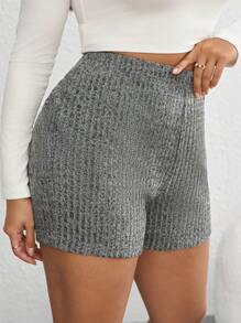 SHEIN Tall CURVE Letni strój: melanżowe dzianinowe spodenki motocyklowe