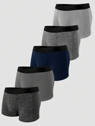 5pcs/Set Men's Thin Boxer Briefs, Sexy & High Elasticity