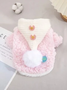 PETSIN Cute Plush Warm Pet Hoodie For Autumn/Winter, Pink - Pink - View 1