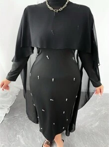 SHEIN Clasi 2 Stücke Set, einfach, modisch, lässig für den täglichen Gebrauch, Große Größen - Schwarz - Übersicht 3