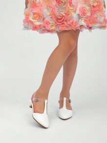 Zapatos de tacón de aguja versátiles y minimalistas para niñas, para primavera/otoño