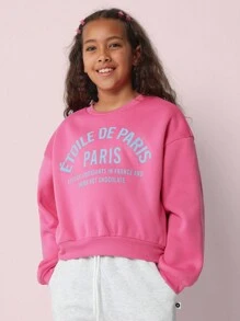 SUMWON Sudadera vintage con tema francés de París, con estampado de cruasán y chocolate caliente, jersey de invierno con mensaje de café, manga larga, informal y casual para jóvenes