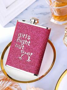 SHEIN 1 Stück 8oz Wein Flasche für Frauen, auslaufsichere Edelstahl Flasche mit glitzernder Beschichtung, tragbarer flacher Metall Weinflasche für Outdoor, geeignet für Bar, Grillen und Reisen, Aufbewahrungsbehälter, Raumdekoration, verwendbar für Wasser, Kaffee, Milch, Getränke usw., geeignet für Küche, Restaurant, Bar, Partys, Treffen, Hochzeiten, Geschenke für Freunde, Freundin, Vater, Weihnachten, Neujahr