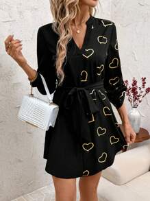 SHEIN Clasi Women's Golden Short Dress For New Year And Valentine's Day