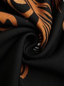 SHEIN LUNE 大码纯色拼布圆领长袖休闲连衣裙