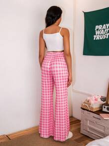 SweetSlumber Sweet Cake & Plaid Print Spaghetti Strap Women Pajama Set - Pink - View 2