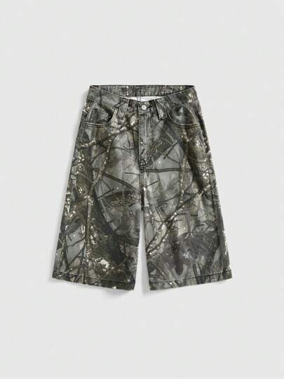 Grunge Punk Women's Casual Denim Shorts, Stylish For Daily Wear