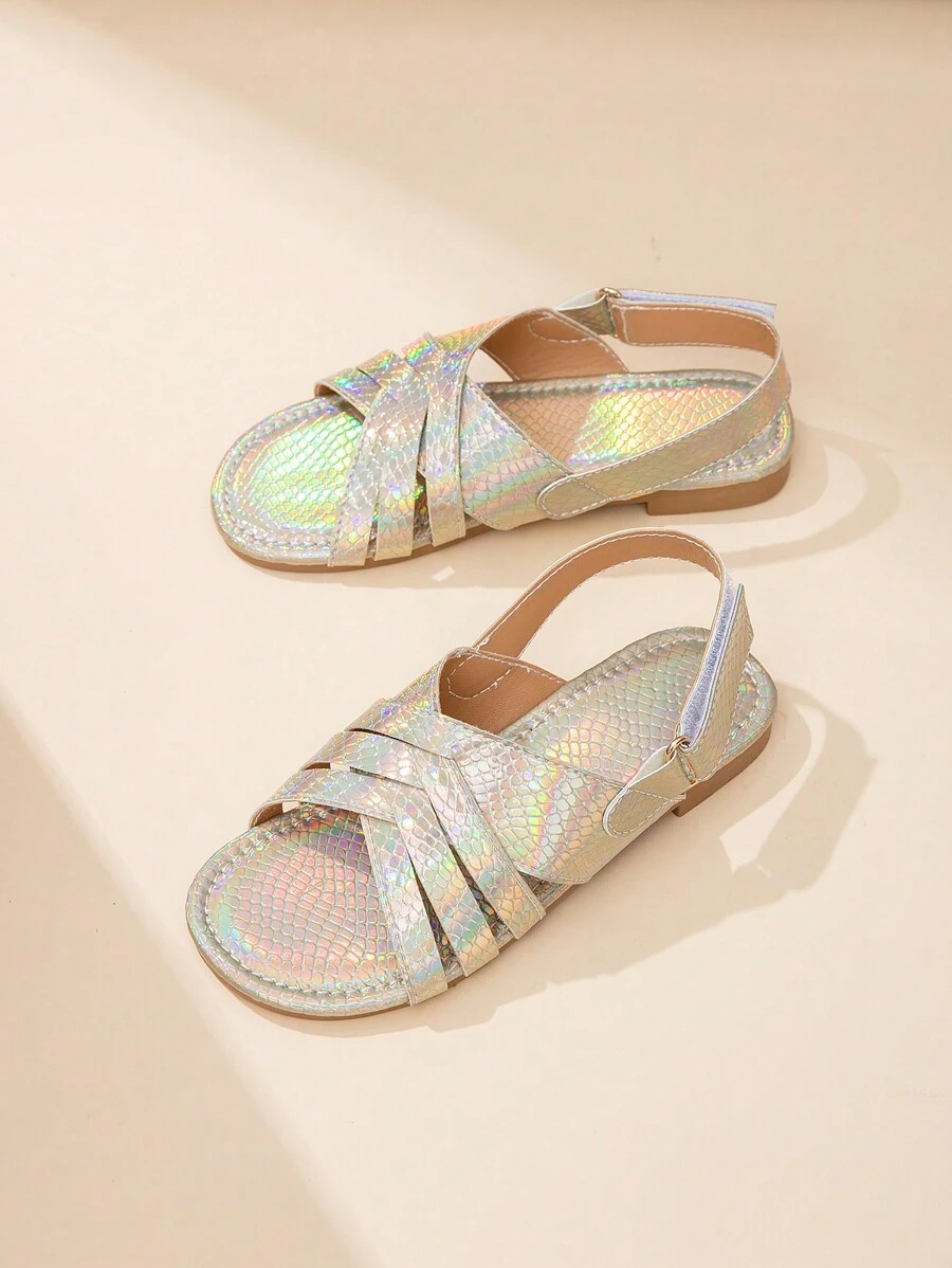 Summer Girls Snake Skin Pattern Fashion Runway Flat Sandals - Multicolor - View 1