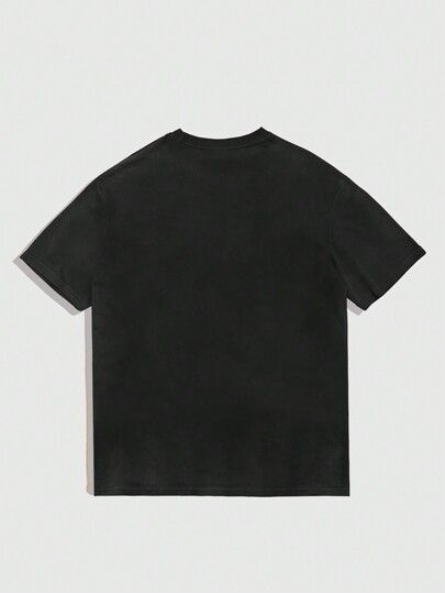 Goth Vintage Necklace Pattern Print Short Sleeve T-Shirt, Street Fashion Men's Casual Tee