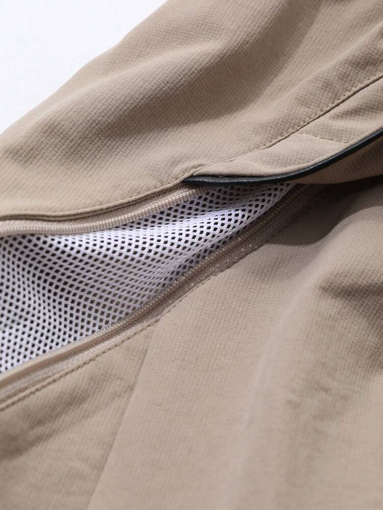 Men's Pants With Zip Pockets And Adjustable Drawstring Hem Design