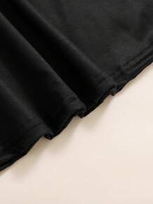 Robe pull à col rond à manches longues avec imprimé bonhomme de neige Noël, casual et confortable, pour jeunes filles - Noir et Blanc - Voir 6