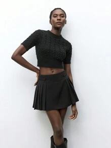 Maija 优雅都市时尚日常休闲黑色裙子，冬季 - 黑色 - 查看 4