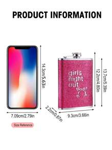 SHEIN 1 Stück 8oz Wein Flasche für Frauen, auslaufsichere Edelstahl Flasche mit glitzernder Beschichtung, tragbarer flacher Metall Weinflasche für Outdoor, geeignet für Bar, Grillen und Reisen, Aufbewahrungsbehälter, Raumdekoration, verwendbar für Wasser, Kaffee, Milch, Getränke usw., geeignet für Küche, Restaurant, Bar, Partys, Treffen, Hochzeiten, Geschenke für Freunde, Freundin, Vater, Weihnachten, Neujahr