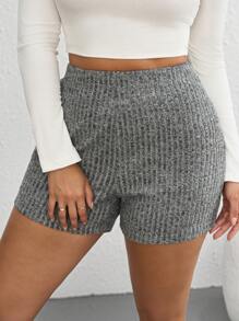 SHEIN Tall CURVE Letni strój: melanżowe dzianinowe spodenki motocyklowe