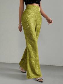 Chiquease 女士简约休闲日常装银色裤子 - 金色 - 查看 5