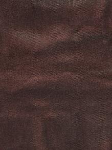 MISSGUIDED Wax Coated Denim Corset Top - Burgundy - View 6
