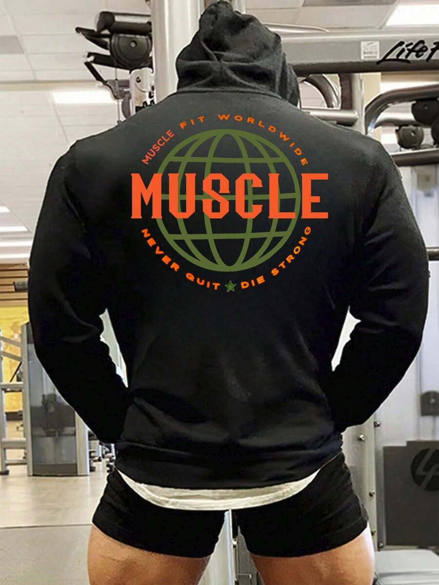 Gym Rark Men's Autumn Slogan Print Long Sleeve Sweatshirt - Black - View 1