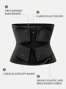 1pc Women's Breathable Slim Waist Trainer With Lumbar Support - Black - View 8