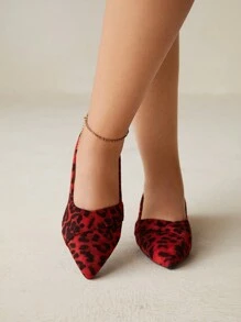 CUCCOO CURVES 女士豹纹圆头平底鞋，加大宽度，多色，适合 4 季，适合日常穿着、工作 - 彩色 - 查看 10