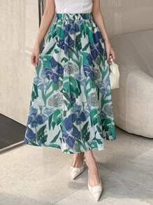 DAZY All-Over Print A-Line Elastic Waist Women Skirt Floral