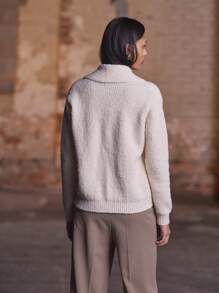 MUSERA Cárdigan abotonado de punto acanalado para invierno - Albaricoque - Ver 3