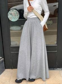 DAZY Pantalones anchos y sueltos de pierna ancha, pantalones de chándal adelgazantes para mujeres