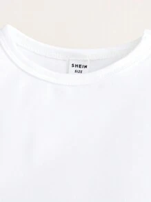 3 stuks/set babymeisje coole streetwear lange mouwen enkelrijsjas, ronde hals lange mouwen T-shirt en broek, voor lente/herfst