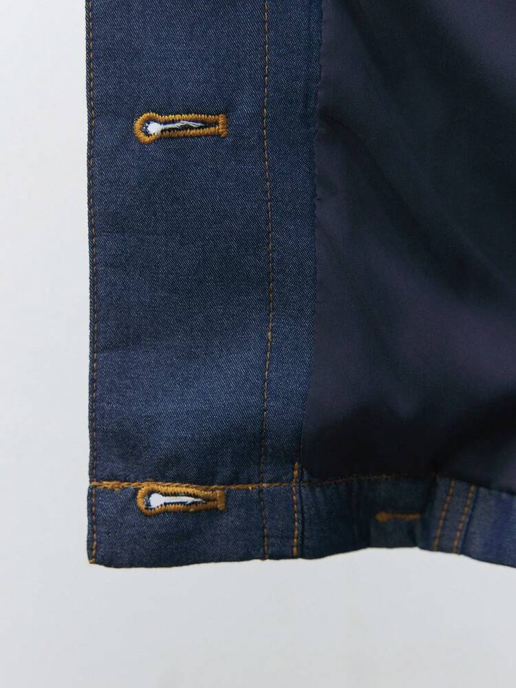 SHEIN Maija Women's Navy Blue Urban Modern Hooded Jacket, Suitable For Casual Daily, Streetwear, Sports, Vacation, Holiday Party, Dating, Winter New Arrival