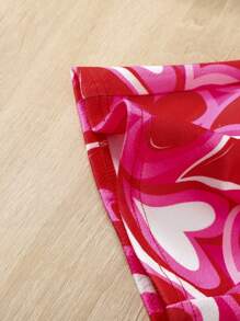 2pcs/Set Tween Girls Casual Streetwear Y2K Crossback Camisole Top And Slim-Fit Heart Print Flare Leg Pants, Suitable For Home, Outdoor, School, Spring/Summer