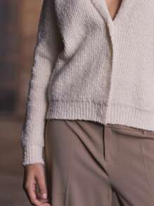 MUSERA 老钱风格夏季修身低腰西装裤 - 卡其色 - 查看 5