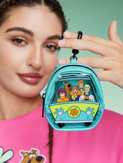 SCOOBY-DOO X SHEIN 卡通狗图案透明拉链零钱包，可爱钥匙扣