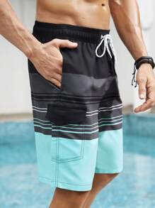 Manfinity Swimmode Men's Simple Fashionable Casual Beach Shorts