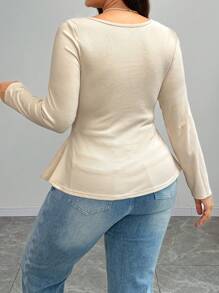Celure Camiseta de manga larga y estilo elegante urbano para mujer de talla grande