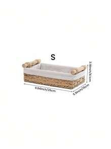 1pc Handle Paper Rope Storage Basket, Suitable For Decorative Storage & Organization, Toilet Tank Top Tissue Storage.